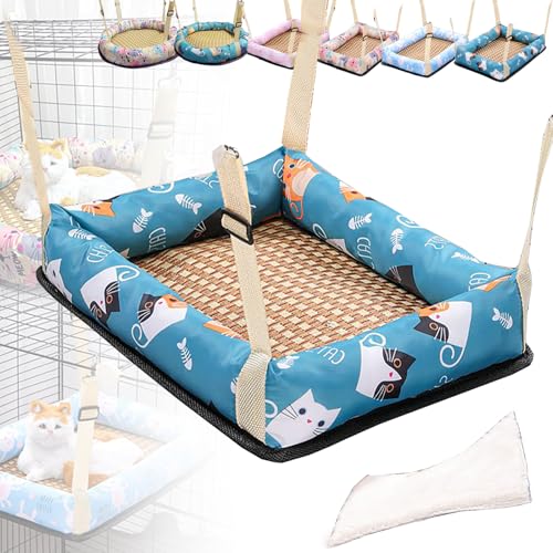 Katzenhängematten Für Vier Jahreszeiten, Gemustertes Hängendes Katzenbett, Verstellbare Gurte, Katzenkäfigzubehör Für Kleine Und Mittelgroße Katzen Und Hunde, Kaninchen Usw.,Square S, Green Katzenhängematten Für Vier Jahreszeiten, Gemustertes Hängendes Katzenbett, Verstellbare Gurte, Katzenkäfigzubehör Für Kleine Und Mittelgroße Katzen Und Hunde, Kaninchen Usw.,Square S, Green von WWPgetrich
