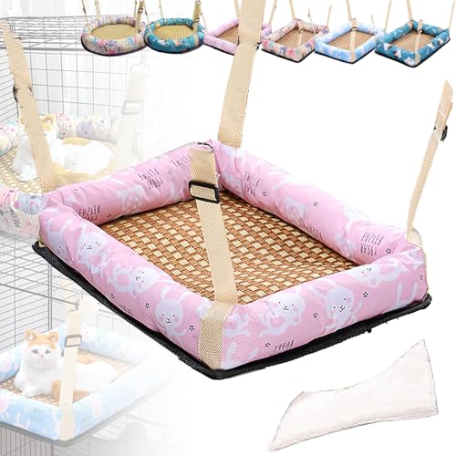 Katzenhängematten Für Vier Jahreszeiten, Gemustertes Hängendes Katzenbett, Verstellbare Gurte, Katzenkäfigzubehör Für Kleine Und Mittelgroße Katzen Und Hunde, Kaninchen Usw.,Square S, Pink Katzenhängematten Für Vier Jahreszeiten, Gemustertes Hängendes Katzenbett, Verstellbare Gurte, Katzenkäfigzubehör Für Kleine Und Mittelgroße Katzen Und Hunde, Kaninchen Usw.,Square S, Pink von WWPgetrich