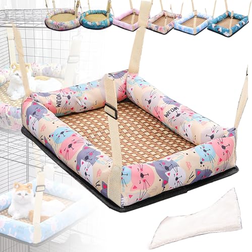 Katzenhängematten Für Vier Jahreszeiten, Gemustertes Hängendes Katzenbett, Verstellbare Gurte, Katzenkäfigzubehör Für Kleine Und Mittelgroße Katzen Und Hunde, Kaninchen Usw.,Square S,Yellow Katzenhängematten Für Vier Jahreszeiten, Gemustertes Hängendes Katzenbett, Verstellbare Gurte, Katzenkäfigzubehör Für Kleine Und Mittelgroße Katzen Und Hunde, Kaninchen Usw.,Square S,Yellow von WWPgetrich