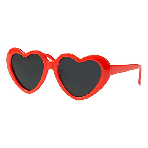 WWYY Katzen-Sonnenbrille, Hunde Sonnenbrille,lustige Katzen-Sonnenbrille für kleine Hunde, Retro-Herz-Sonnenbrille, Haustier-Cosplay-Kostüm, Foto-Requisiten (Rot) von WWYY