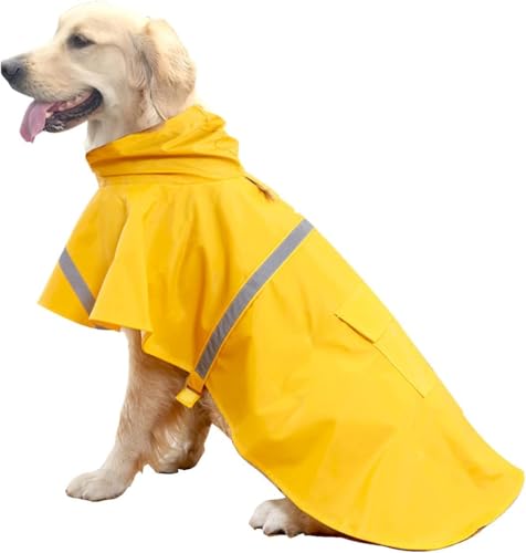 WWZ889 Hunde-Regenmantel für große Hunde mit reflektierendem Kapuzenpullover, Regenponcho für Hunde WWZ889 Hunde-Regenmantel für große Hunde mit reflektierendem Kapuzenpullover, Regenponcho für Hunde von WWZ889