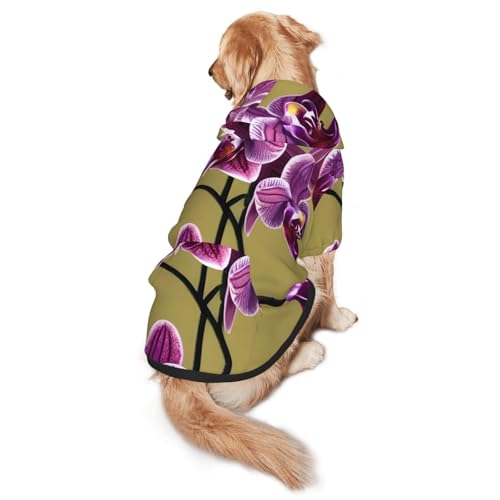 Beautiful Orchids Hunde-Kapuzenpullover, Größe XXL, warm und leicht, geeignet für Haustiere im Herbst und Winter von WXCJWD