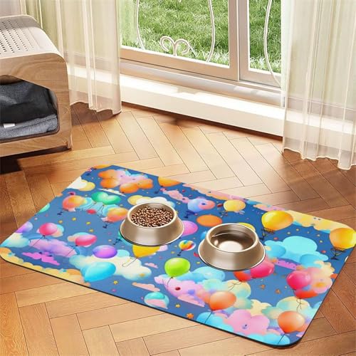 Bunte Luftballons, saugfähige Leder-Tischdecke, geeignet für Hunde oder Katzen von WXCJWD