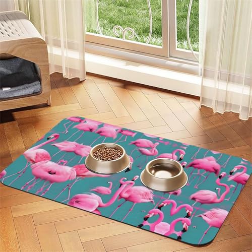Eine Schar Flamingos, saugfähige Leder-Tischdecke, geeignet für Hunde oder Katzen von WXCJWD