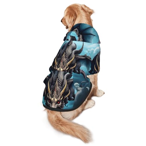 Flying Dragon M Hunde-Kapuzenpullover, warm und leicht, geeignet für Haustiere im Herbst und Winter von WXCJWD