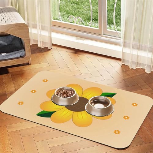 Golden Sunflower Pet saugfähige Leder-Tischdecke, geeignet für Hunde oder Katzen von WXCJWD