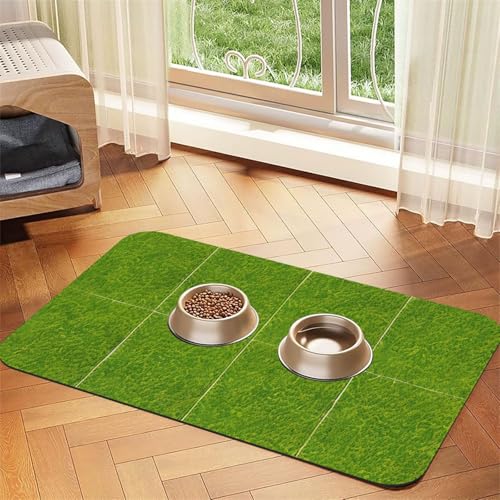 Green Grassland Pet saugfähige Leder-Tischdecke, geeignet für Hunde oder Katzen von WXCJWD