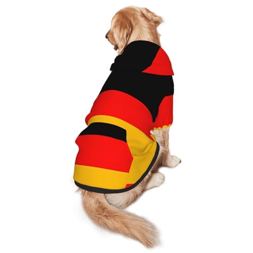 Hunde-Kapuzenpullover mit Deutschlandflagge, Größe M, warm und leicht, geeignet für Haustiere im Herbst und Winter von WXCJWD