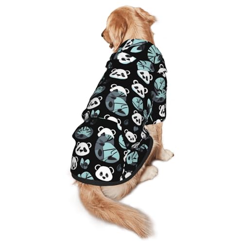 Hunde-Kapuzenpullover mit Panda-Gesicht, Größe L, warm und leicht, geeignet für Haustiere im Herbst und Winter von WXCJWD