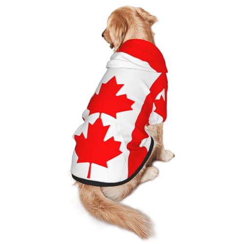 Hunde-Kapuzenpullover mit kanadischer Flagge, Größe XL, warm und leicht, geeignet für Haustiere im Herbst und Winter von WXCJWD