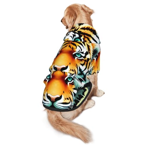 Hunde-Kapuzenpullover mit kleinem Tigerkopf, warm und leicht, geeignet für Haustiere im Herbst und Winter von WXCJWD