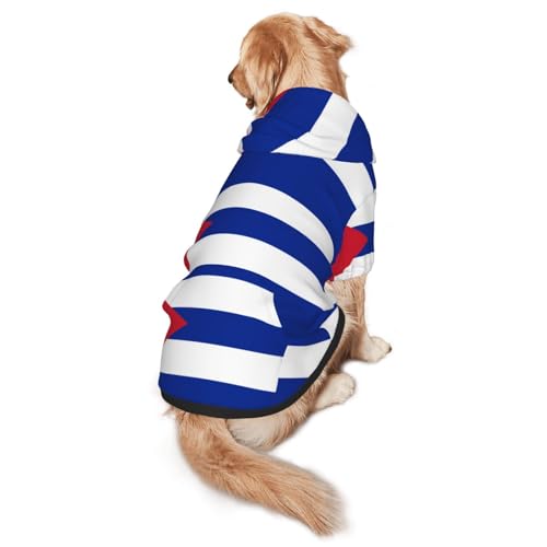 Hunde-Kapuzenpullover mit kubanischer Flagge, Größe XXL, warm und leicht, geeignet für Haustiere im Herbst und Winter von WXCJWD
