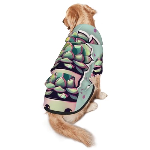 Hunde-Kapuzenpullover mit lächelnden Sukkulenten, warm und leicht, geeignet für Haustiere im Herbst und Winter von WXCJWD