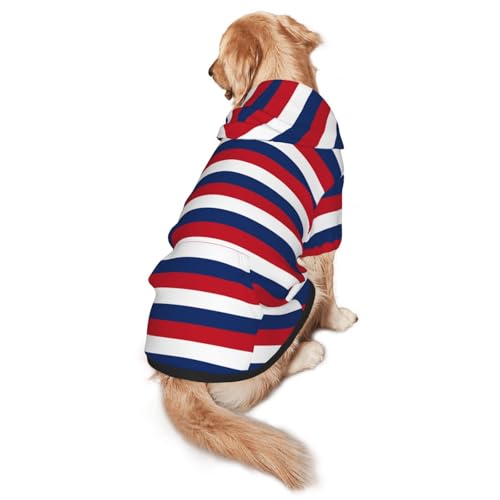 Hunde-Kapuzenpullover mit niederländischer Flagge, warm und leicht, geeignet für Haustiere im Herbst und Winter von WXCJWD