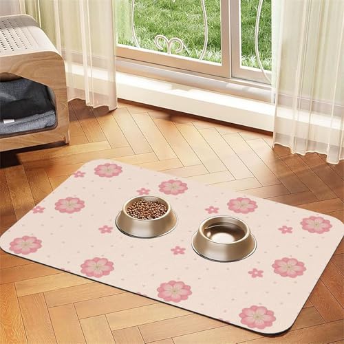 Kleine rosa Kirschblüten-Haustier-Tischdecke, saugfähig, für Hunde oder Katzen geeignet von WXCJWD