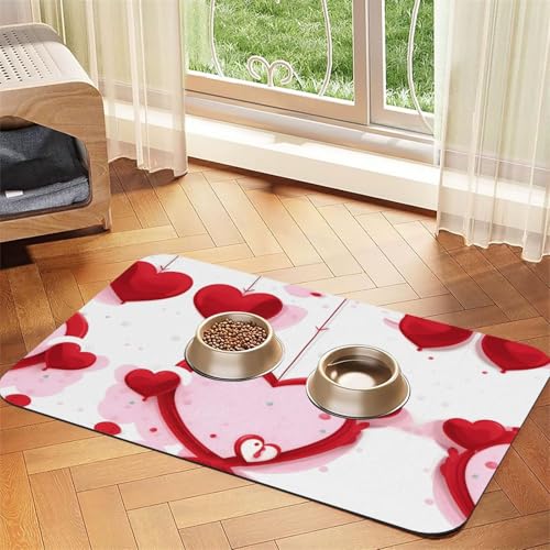 Little Red Heart Pet saugfähige Leder-Tischdecke, geeignet für Hunde oder Katzen von WXCJWD