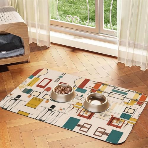 Mid Century Modern Pet saugfähige Leder-Tischdecke, geeignet für Hunde oder Katzen von WXCJWD