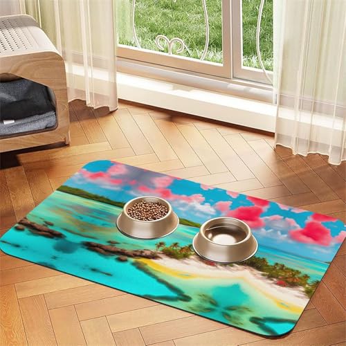Saugfähige Leder-Tischdecke für Hunde oder Katzen, Motiv: Karibiklandschaft Saugfähige Leder-Tischdecke für Hunde oder Katzen, Motiv: Karibiklandschaft von WXCJWD