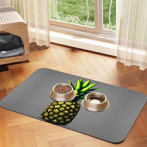 Saugfähige Leder-Tischdecke mit Cartoon-Ananas-Muster, geeignet für Hunde oder Katzen von WXCJWD