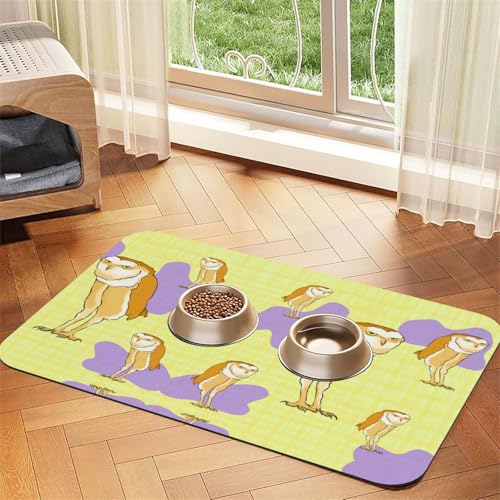 Saugfähige Leder-Tischdecke mit Eulen-Motiv, geeignet für Hunde oder Katzen von WXCJWD