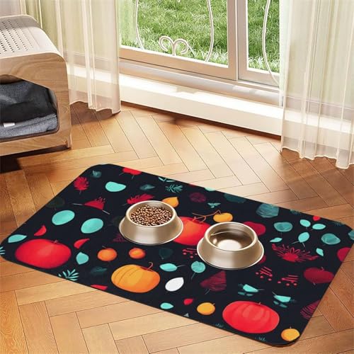 Saugfähige Leder-Tischdecke mit Kürbisblumen, geeignet für Hunde oder Katzen von WXCJWD