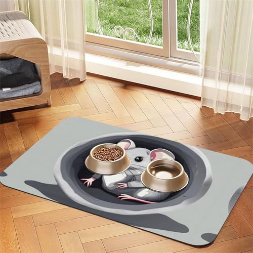 Saugfähige Leder-Tischdecke mit Maus im Loch, geeignet für Hunde oder Katzen von WXCJWD