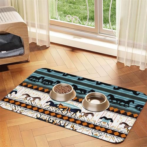Saugfähige Leder-Tischdecke mit Pferdestreifen-Muster, geeignet für Hunde oder Katzen von WXCJWD
