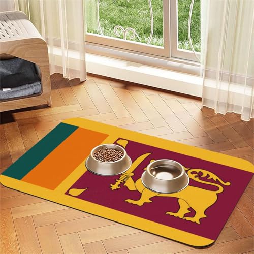 Saugfähige Leder-Tischdecke mit Sri Lanka-Flagge, geeignet für Hunde oder Katzen von WXCJWD