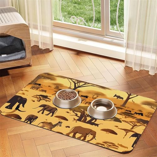 Saugfähige Leder-Tischdecke mit afrikanischem Grasland, geeignet für Hunde oder Katzen von WXCJWD