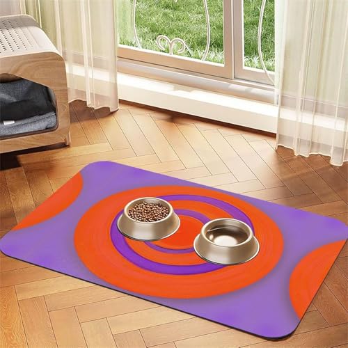 Saugfähige Leder-Tischdecke mit orangefarbenem Kreis, geeignet für Hunde oder Katzen von WXCJWD