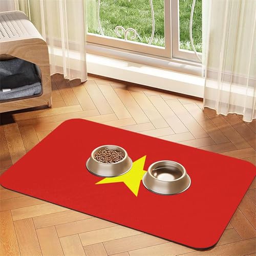 Saugfähige Leder-Tischdecke mit vietnamesischer Flagge, geeignet für Hunde oder Katzen von WXCJWD