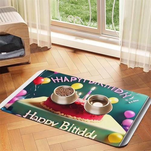 Schöne saugfähige Leder-Tischdecke mit Aufschrift "Happy Birthday", geeignet für Hunde oder Katzen von WXCJWD
