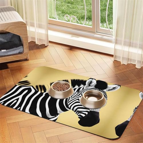 Schwarze und weiße Zebra-Haustier-Tischdecke, saugfähig, aus Leder, geeignet für Hunde oder Katzen von WXCJWD