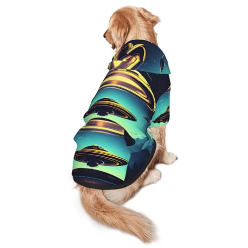 Spacecraft Hunde-Kapuzenpullover Descend S, warm und leicht, geeignet für Haustiere im Herbst und Winter von WXCJWD