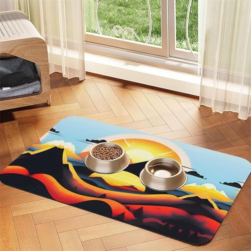 Sunrise Mountain Pet saugfähige Leder-Tischdecke, geeignet für Hunde oder Katzen von WXCJWD