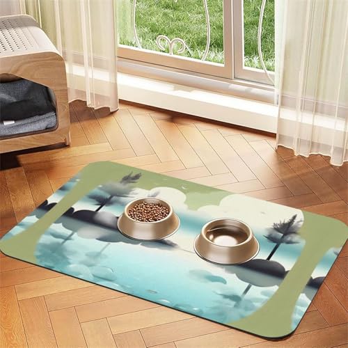 Tranquil Lakes Pet saugfähige Leder-Tischdecke, geeignet für Hunde oder Katzen von WXCJWD