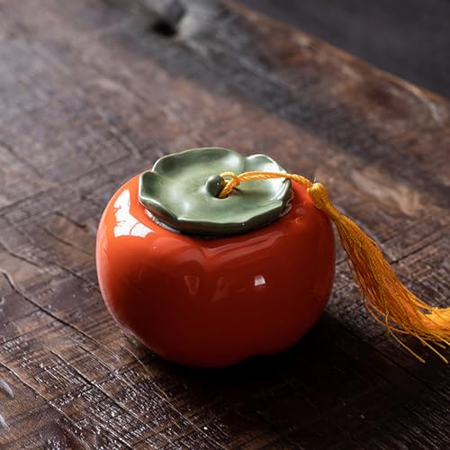 WXMYOZR Kleine Einäscherung Urnen Für Asche Kleine Andenken -Urnen Keramik, Kreative Obst Und Gemüsegedenkliche Urnen,Persimmon von WXMYOZR