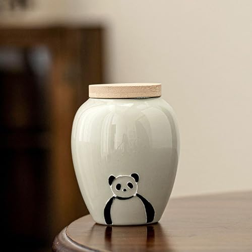 WXMYOZR Kleine Urnen Für Menschliche Asche Haustierasche, Niedliche Panda Keramikgedämmerung Andenken -Einäscherung Urnen Schöne Mini -Teilen Urnen,B von WXMYOZR