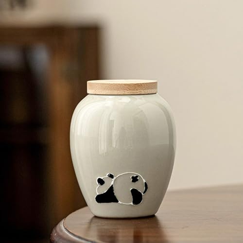 WXMYOZR Kleine Urnen Für Menschliche Asche Haustierasche, Niedliche Panda Keramikgedämmerung Andenken -Einäscherung Urnen Schöne Mini -Teilen Urnen,D von WXMYOZR