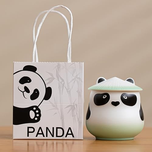 WXMYOZR Kleine Urnen für menschliche Asche Haustier Asche, Cute Panda Keramik Urne kleine Andenken Kremation Urnen Sharing Urnen,F von WXMYOZR