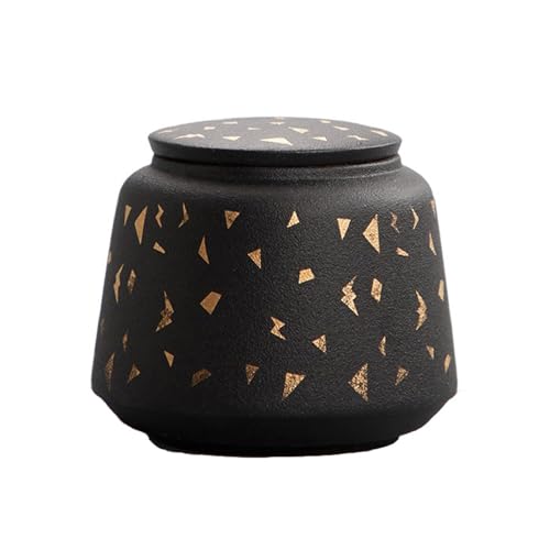 WXMYOZR Kleine Urnen für menschliche Asche Keepsake, Schwarz Keramik Mini Urne Memorial Urne Keepsake Kremation Urnen Small Sharing Urnen,Schwarz von WXMYOZR