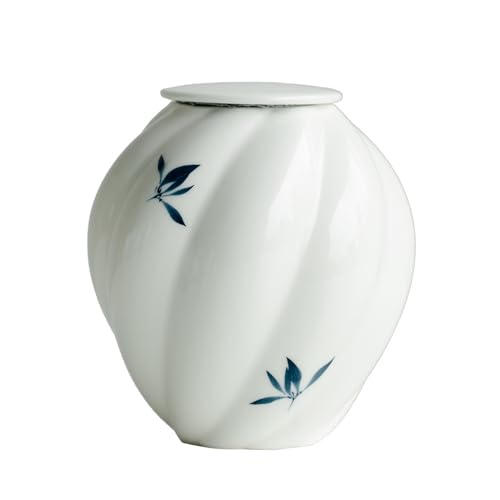 WXMYOZR Kleine Urnen für menschliches Asche andenken,Butterfly Orchide Ceramic Memorial Keepsake Cremation Urnen Token Urnen schöne Mini teilen Begräbnisurnen,A von WXMYOZR