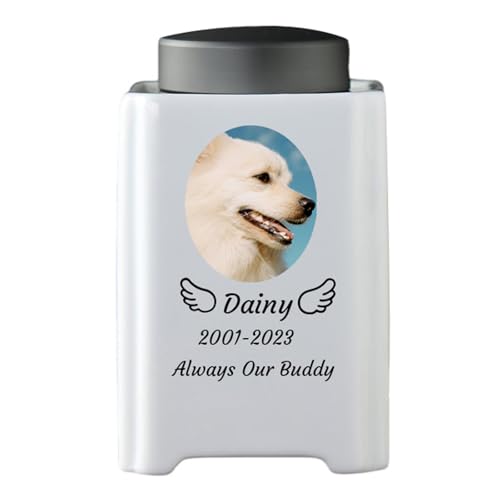 WXMYOZR Pet Urnen für Hunde Asche, personalisierte Hund Urnen für Asche Keramik benutzerdefinierte kleine Haustier Einäscherung Urnen Hund Memorial Keepsake Urnen von WXMYOZR
