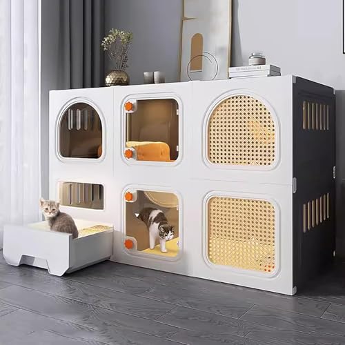 WXXSHGDW 2 Stöckiger Katzenkäfig, Katzenvilla für Den Innenbereich, Katzenkäfig für Den Innenbereich mit Katzentoilette, Katzengehege, Katzenzwinger, für 1-2 Katzen WXXSHGDW 2 Stöckiger Katzenkäfig, Katzenvilla für Den Innenbereich, Katzenkäfig für Den Innenbereich mit Katzentoilette, Katzengehege, Katzenzwinger, für 1-2 Katzen von WXXSHGDW