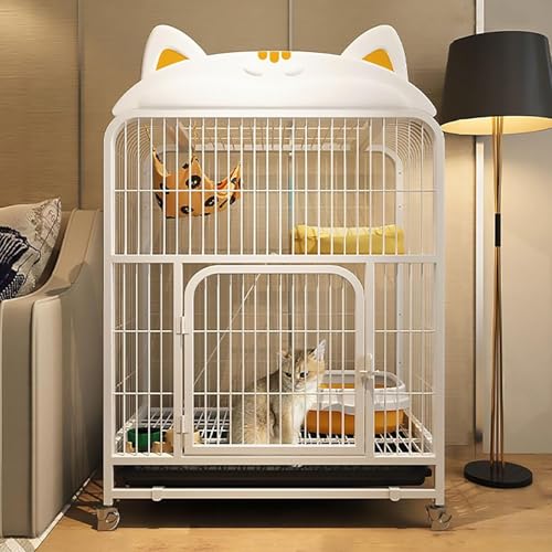 WXXSHGDW 2-Stöckiger Katzenkäfig mit Rädern, Katzenkäfig für Den Innenbereich, Kleine Katzenkäfige, Katzengehege Aus Metall mit Katzentoilette und Bodenwanne, für 1-2 Katzen WXXSHGDW 2-Stöckiger Katzenkäfig mit Rädern, Katzenkäfig für Den Innenbereich, Kleine Katzenkäfige, Katzengehege Aus Metall mit Katzentoilette und Bodenwanne, für 1-2 Katzen von WXXSHGDW