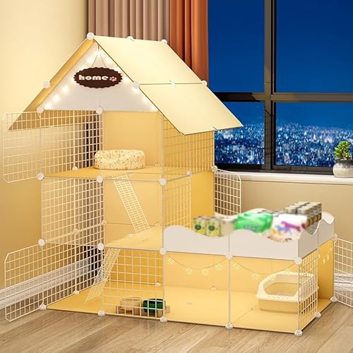WXXSHGDW Katzenkäfig Indoor mit Katzentoilette, DIY Katzenvilla, Indoor-Katzengehege, Katzenzwinger Groß, für 1-2 Katzen WXXSHGDW Katzenkäfig Indoor mit Katzentoilette, DIY Katzenvilla, Indoor-Katzengehege, Katzenzwinger Groß, für 1-2 Katzen von WXXSHGDW