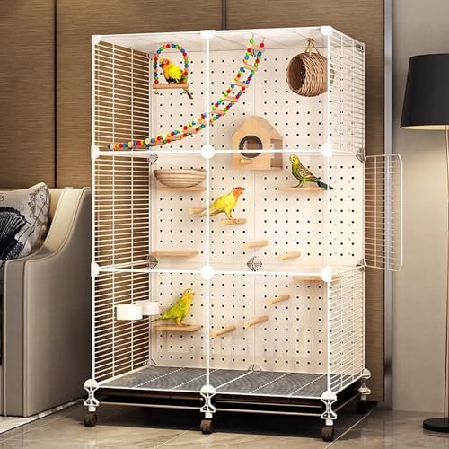 WXXSHGDW Wellensittich Käfig, Papageienkäfig, Vogelkäfig Groß, Vogelvoliere mit Rädern, Vogelnest, Leiter, Schaukel, Tablett, für Sittiche, Kanarienvögel, Nymphensittiche, Unzertrennliche, Conures WXXSHGDW Wellensittich Käfig, Papageienkäfig, Vogelkäfig Groß, Vogelvoliere mit Rädern, Vogelnest, Leiter, Schaukel, Tablett, für Sittiche, Kanarienvögel, Nymphensittiche, Unzertrennliche, Conures von WXXSHGDW