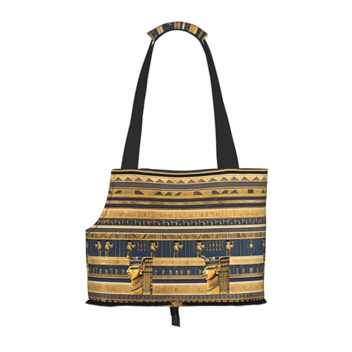 Ägyptische Pharaonische Fresken bedruckte Haustier-Umhängetasche, speziell für kleine Hunde und Katzen, multifunktionale Schulter und Handtasche Ägyptische Pharaonische Fresken bedruckte Haustier-Umhängetasche, speziell für kleine Hunde und Katzen, multifunktionale Schulter und Handtasche von WXXWXD