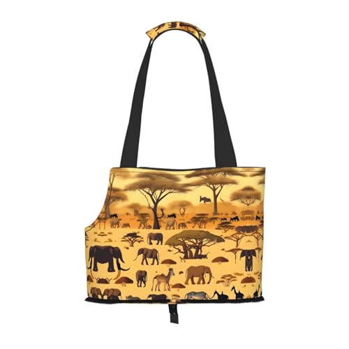 Afrikanische Graslandtiere bedruckte Haustier-Umhängetasche, speziell für kleine Hunde und Katzen, multifunktionale Schulter und Handtasche Afrikanische Graslandtiere bedruckte Haustier-Umhängetasche, speziell für kleine Hunde und Katzen, multifunktionale Schulter und Handtasche von WXXWXD
