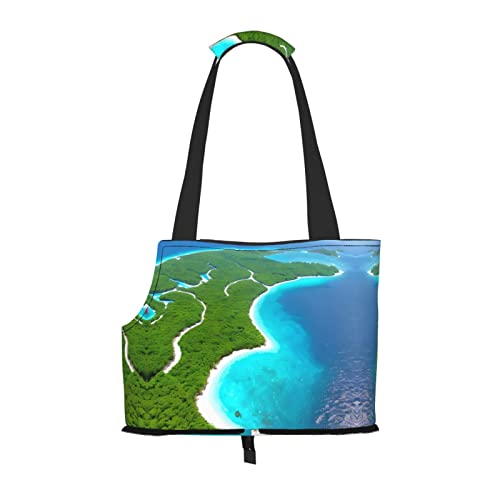 An Island in The Ocean Bedruckte Haustier-Umhängetasche, speziell für kleine Hunde und Katzen, multifunktionale Schulter und Handtasche An Island in The Ocean Bedruckte Haustier-Umhängetasche, speziell für kleine Hunde und Katzen, multifunktionale Schulter und Handtasche von WXXWXD